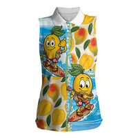 Aloha Hawaii Summer Women Sleeveless Polo Shirt Hawaiian Lei Surfing Mango Palaka Motifs