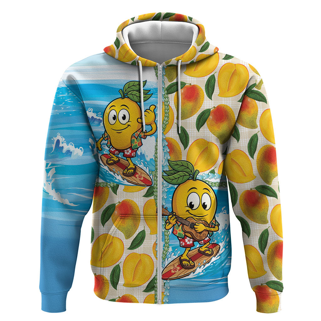 Aloha Hawaii Summer Zip Hoodie Hawaiian Lei Surfing Mango Palaka Motifs