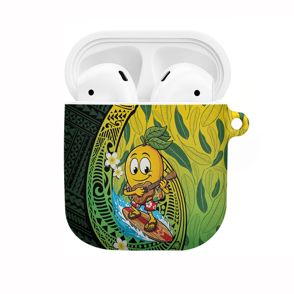 Hawaii Surfing Mango AirPods Case Manako Polynesian Fish Hook LT14 Green - Polynesian Pride
