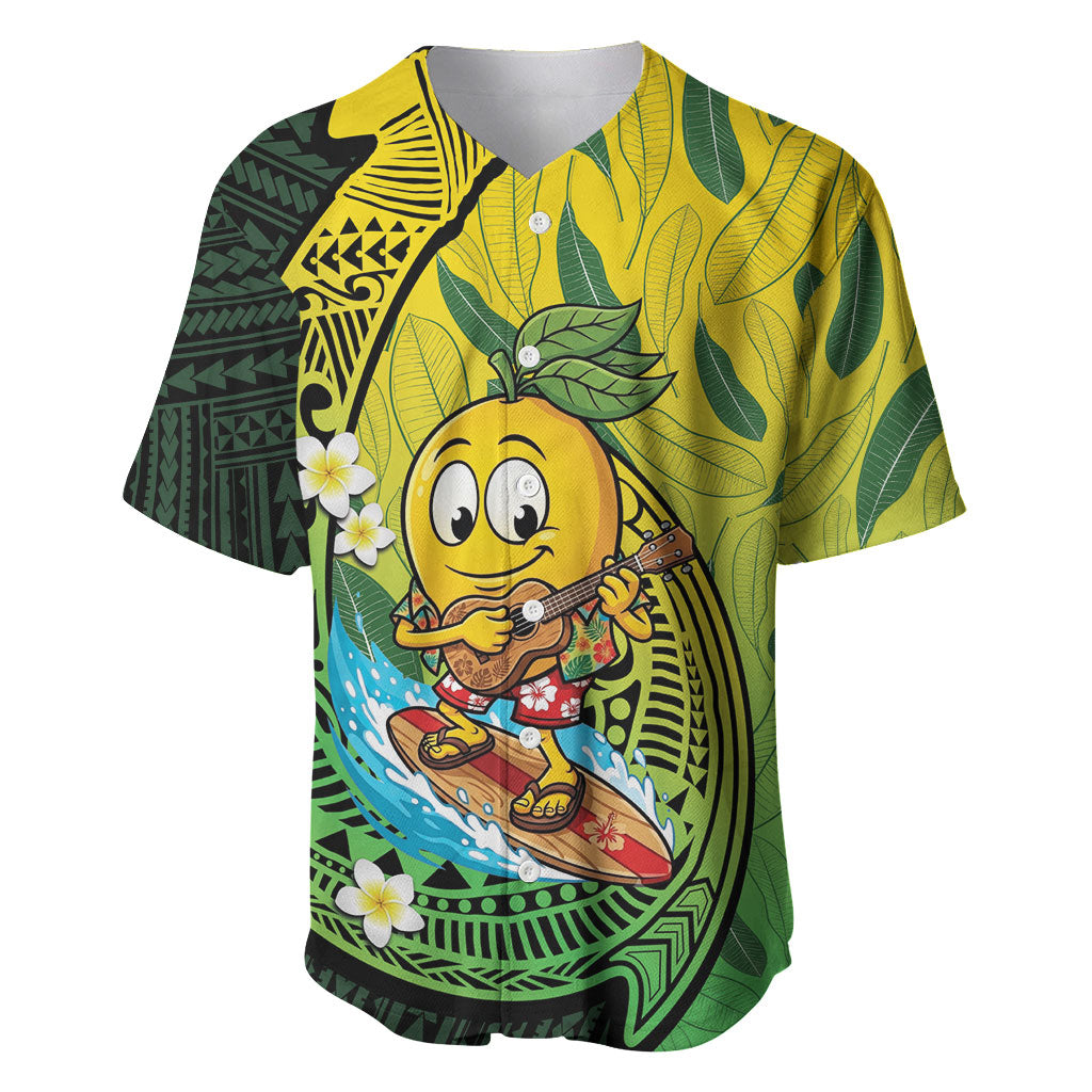Hawaii Surfing Mango Baseball Jersey Manako Polynesian Fish Hook LT14 Green - Polynesian Pride