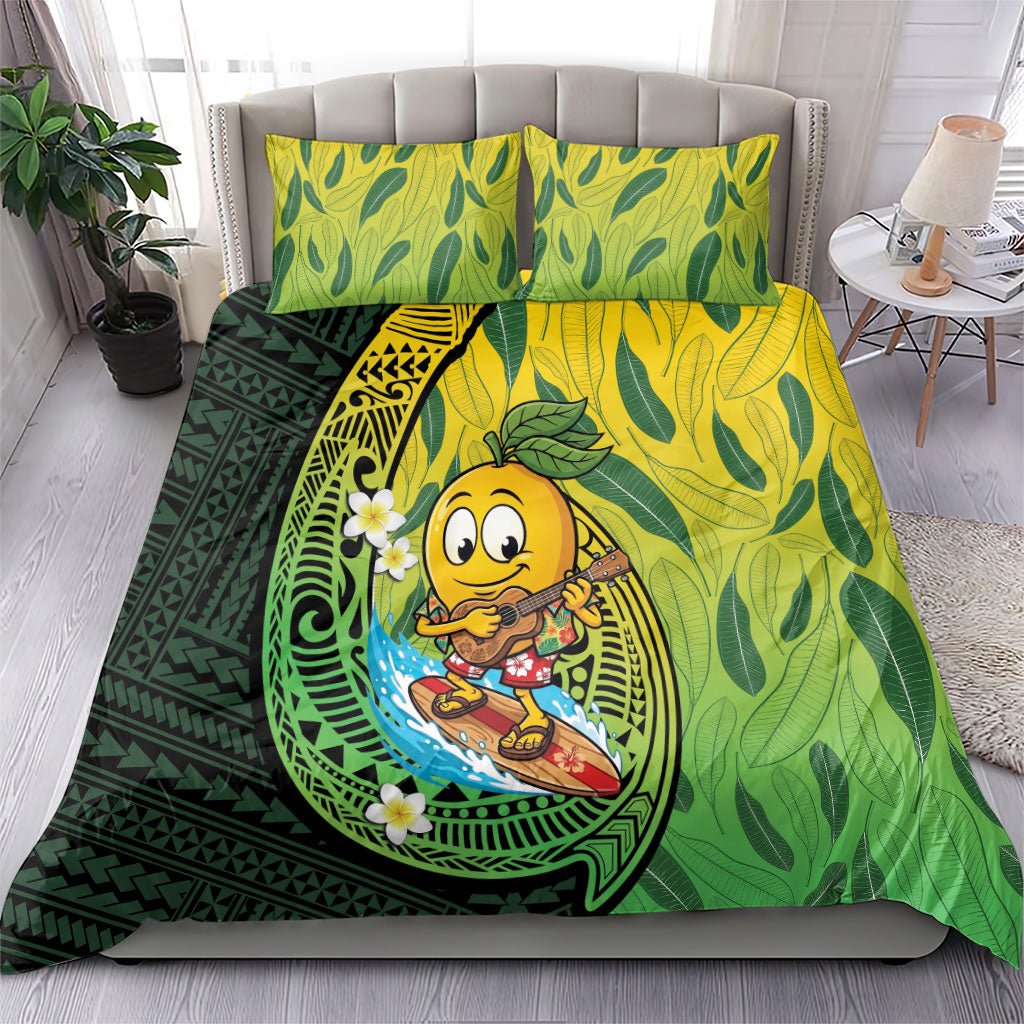Hawaii Surfing Mango Bedding Set Manako Polynesian Fish Hook