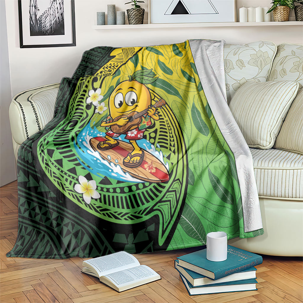 Hawaii Surfing Mango Blanket Manako Polynesian Fish Hook LT14 Green - Polynesian Pride