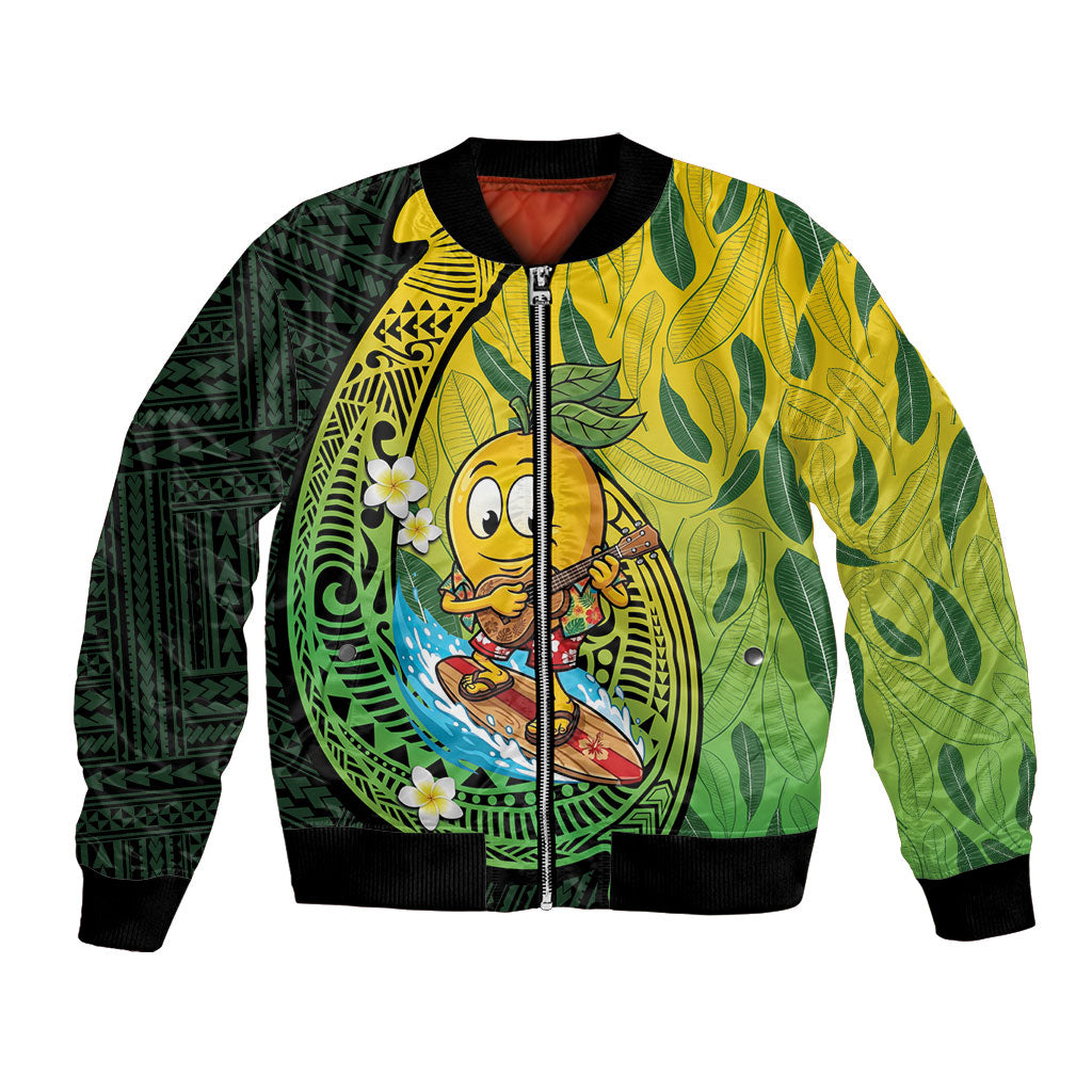 Hawaii Surfing Mango Bomber Jacket Manako Polynesian Fish Hook