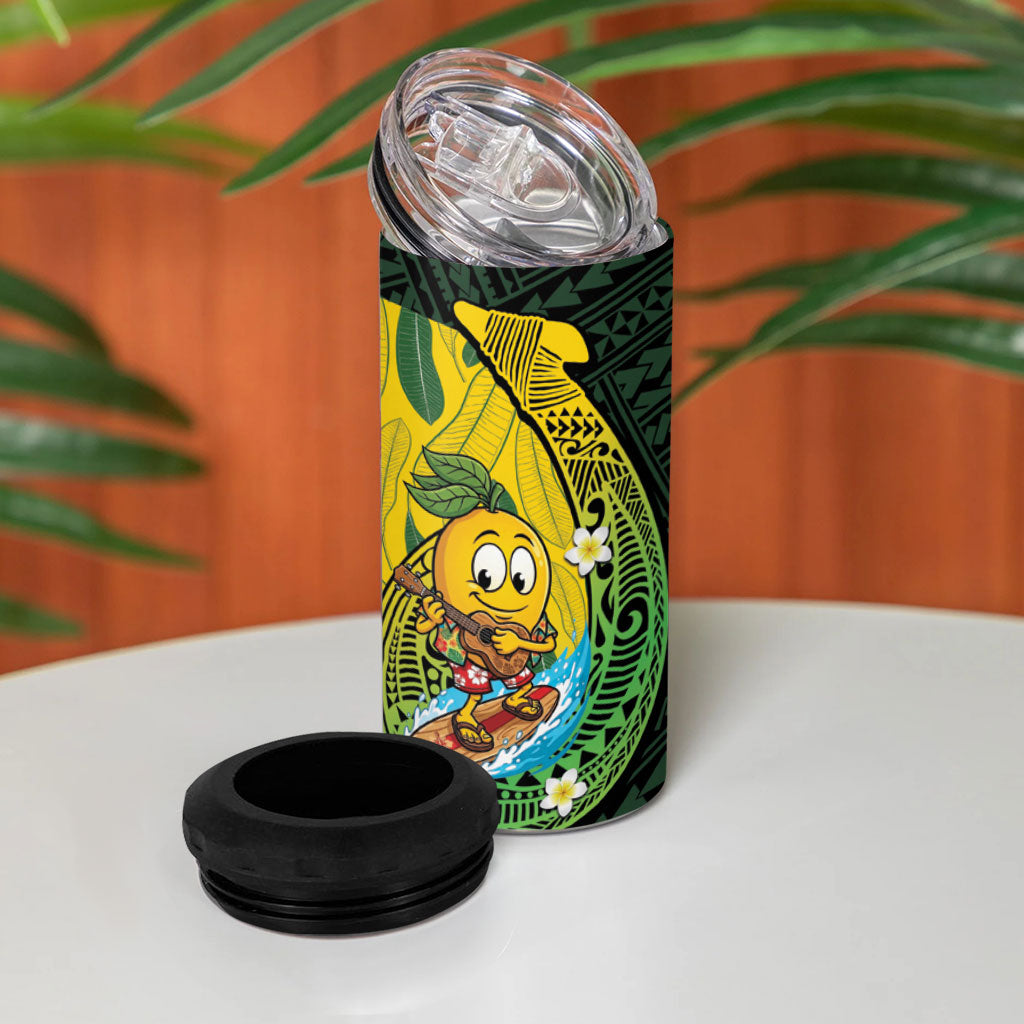 Hawaii Surfing Mango 4 in 1 Can Cooler Tumbler Manako Polynesian Fish Hook