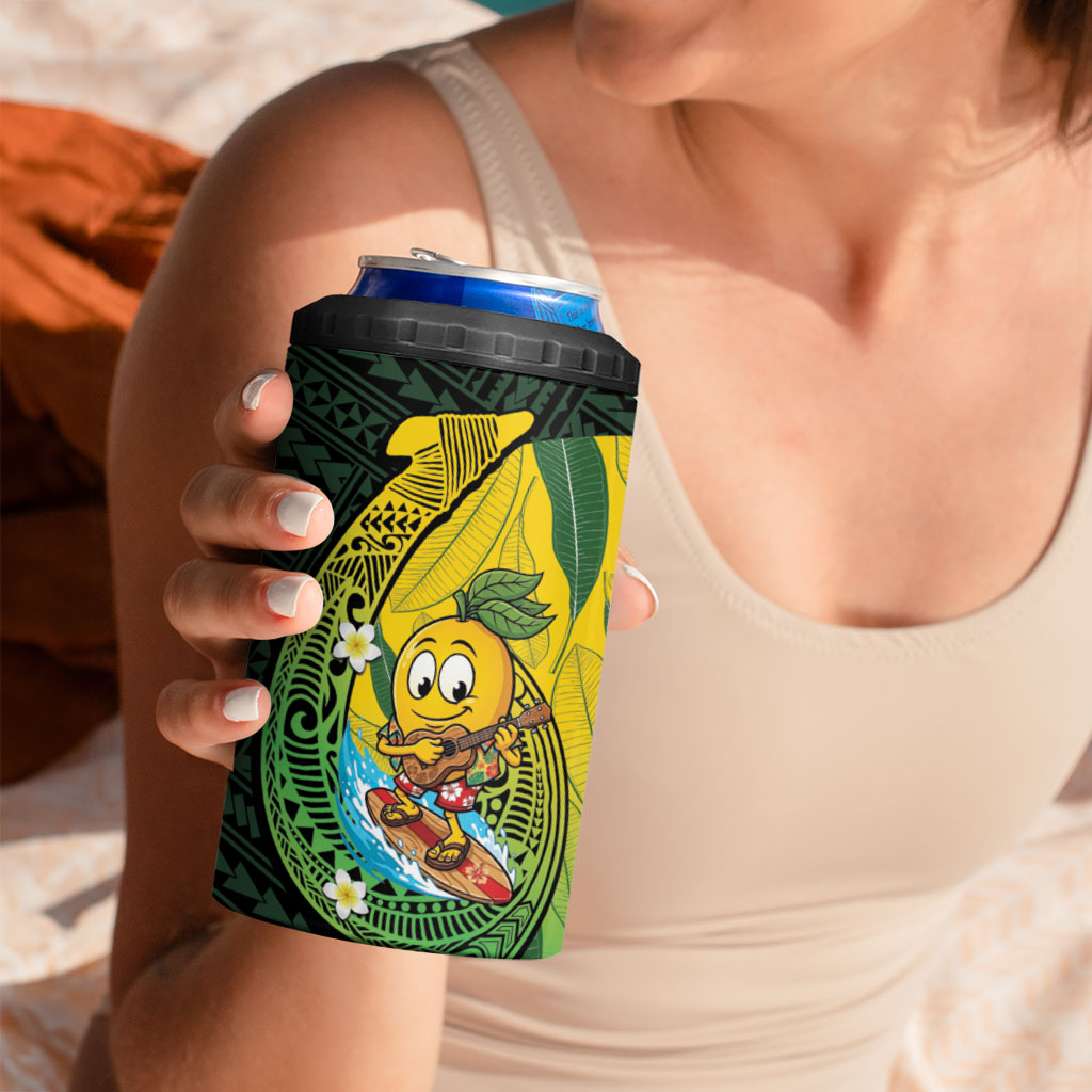 Hawaii Surfing Mango 4 in 1 Can Cooler Tumbler Manako Polynesian Fish Hook