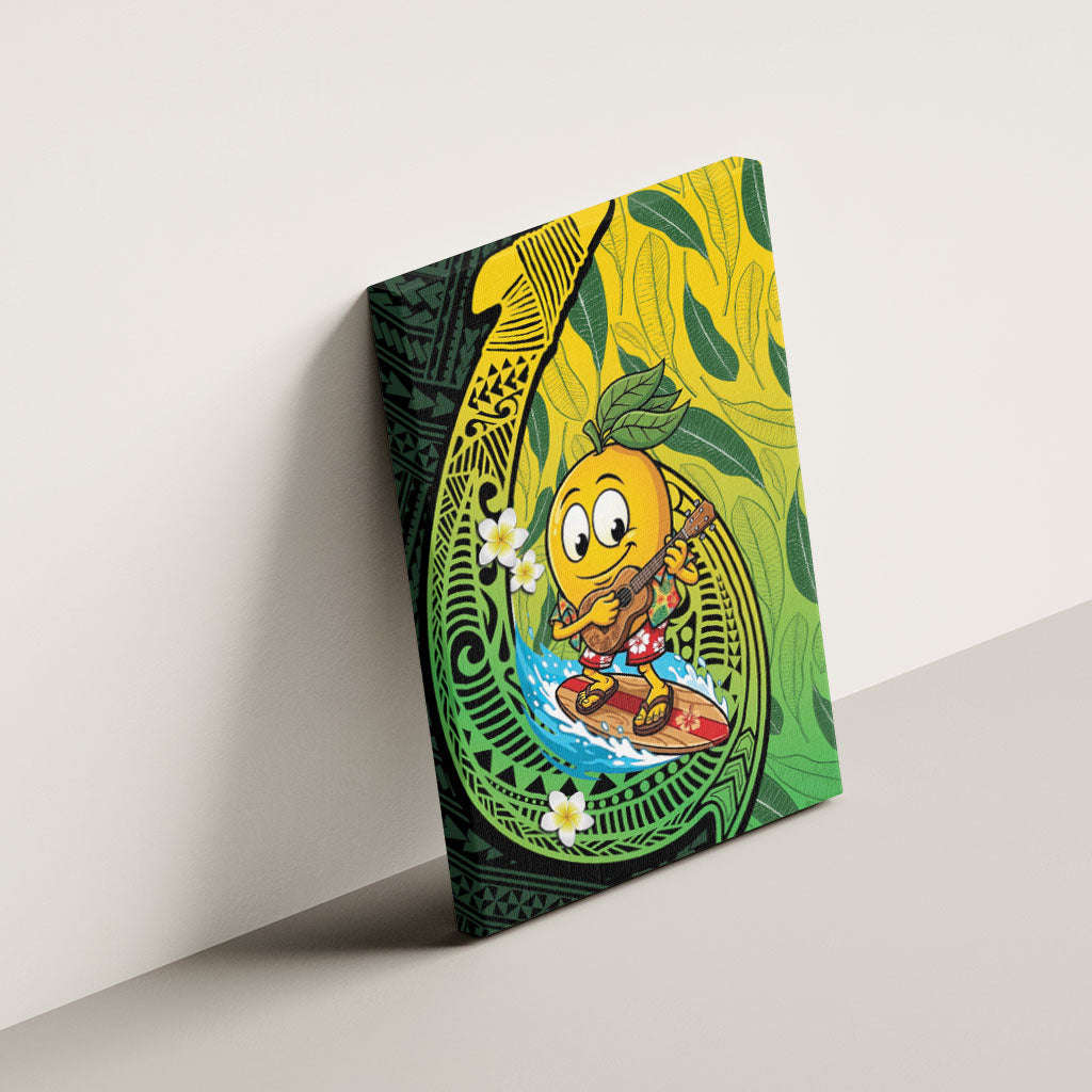 Hawaii Surfing Mango Canvas Wall Art Manako Polynesian Fish Hook