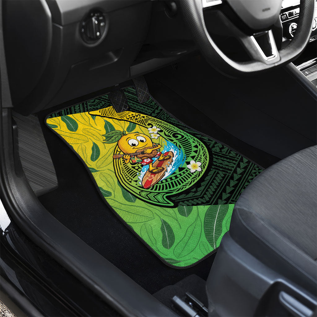 Hawaii Surfing Mango Car Mats Manako Polynesian Fish Hook
