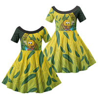 Hawaii Surfing Mango Family Matching Long Sleeve Bodycon Dress and Hawaiian Shirt Manako Polynesian Fish Hook