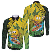 Hawaii Surfing Mango Family Matching Short Sleeve Bodycon Dress and Hawaiian Shirt Manako Polynesian Fish Hook