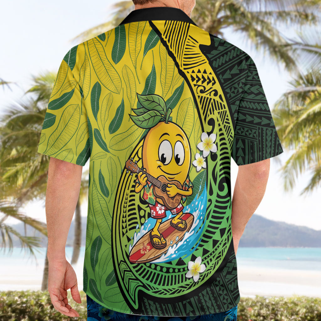 Hawaii Surfing Mango Hawaiian Shirt Manako Polynesian Fish Hook