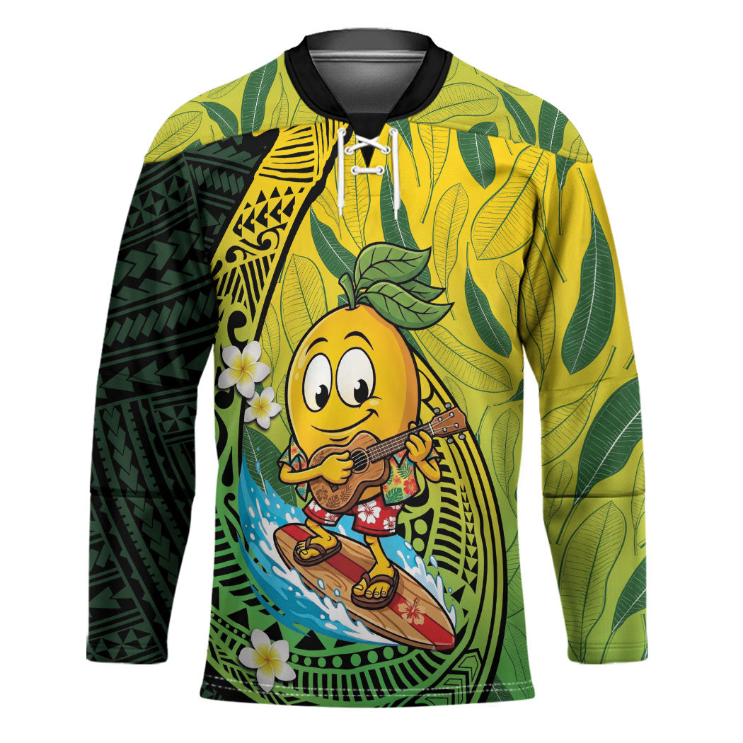Hawaii Surfing Mango Hockey Jersey Manako Polynesian Fish Hook