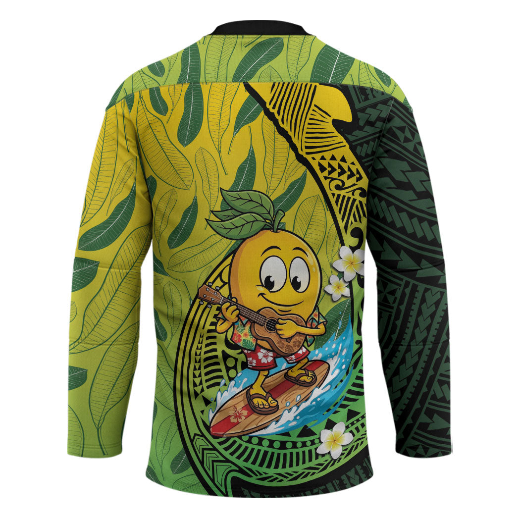 Hawaii Surfing Mango Hockey Jersey Manako Polynesian Fish Hook