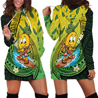 Hawaii Surfing Mango Hoodie Dress Manako Polynesian Fish Hook