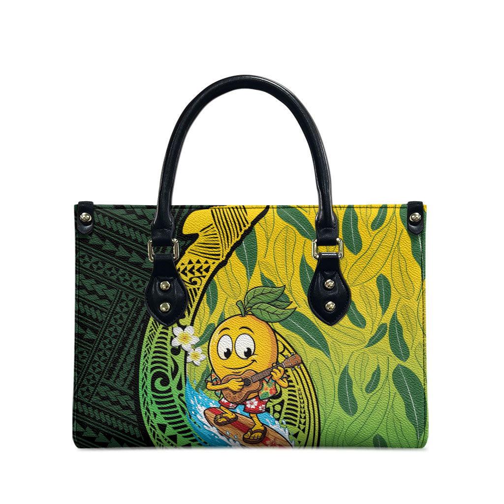 Hawaii Surfing Mango Leather Bag Manako Polynesian Fish Hook