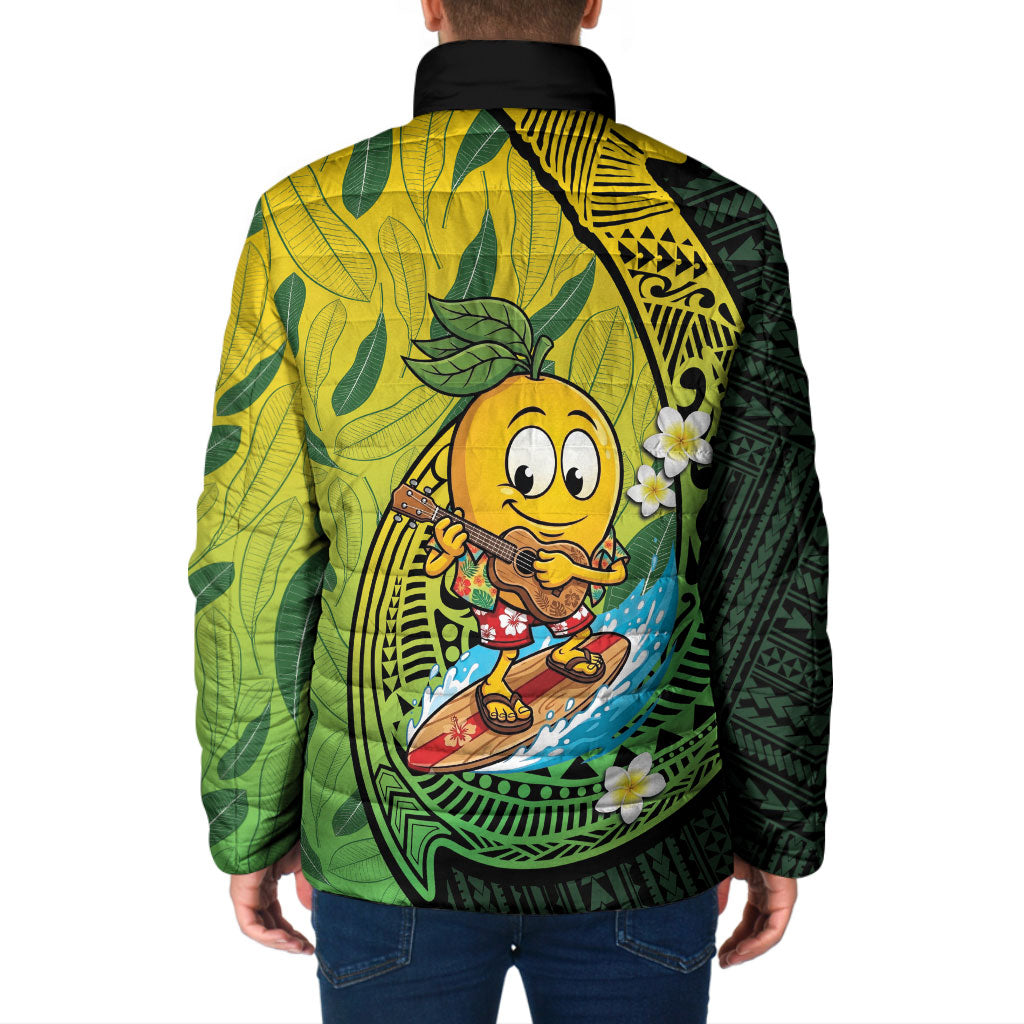 Hawaii Surfing Mango Padded Jacket Manako Polynesian Fish Hook