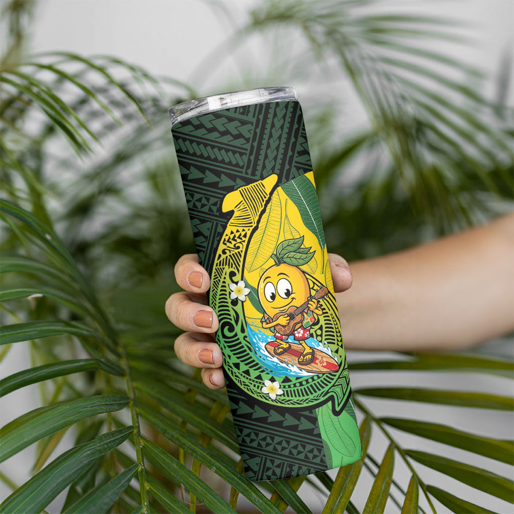 Hawaii Surfing Mango Skinny Tumbler Manako Polynesian Fish Hook