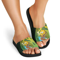 Hawaii Surfing Mango Slide Sandals Manako Polynesian Fish Hook