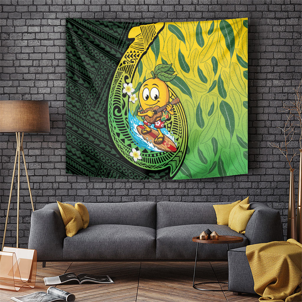 Hawaii Surfing Mango Tapestry Manako Polynesian Fish Hook