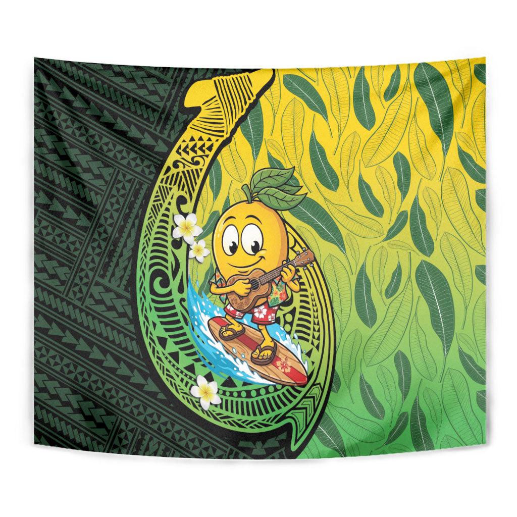 Hawaii Surfing Mango Tapestry Manako Polynesian Fish Hook