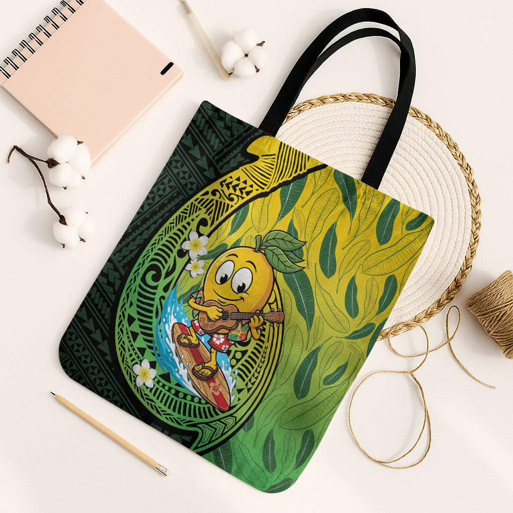 Hawaii Surfing Mango Tote Bag Manako Polynesian Fish Hook LT14 Black Strap One Size Green - Polynesian Pride
