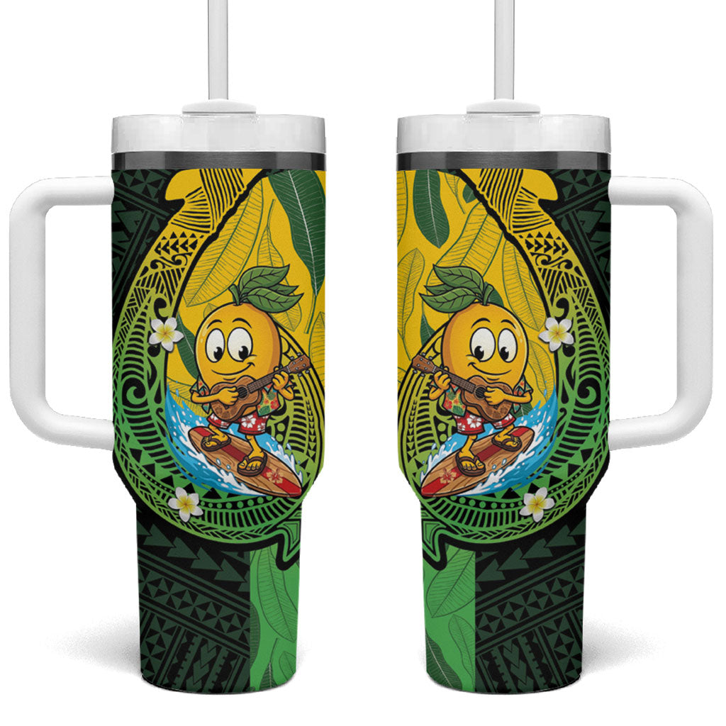 Hawaii Surfing Mango Tumbler With Handle Manako Polynesian Fish Hook