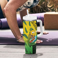 Hawaii Surfing Mango Tumbler With Handle Manako Polynesian Fish Hook