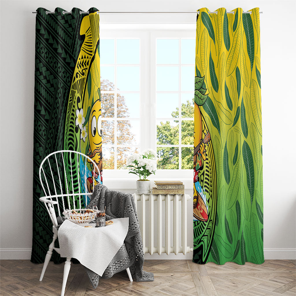 Hawaii Surfing Mango Window Curtain Manako Polynesian Fish Hook
