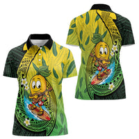 Hawaii Surfing Mango Women Polo Shirt Manako Polynesian Fish Hook