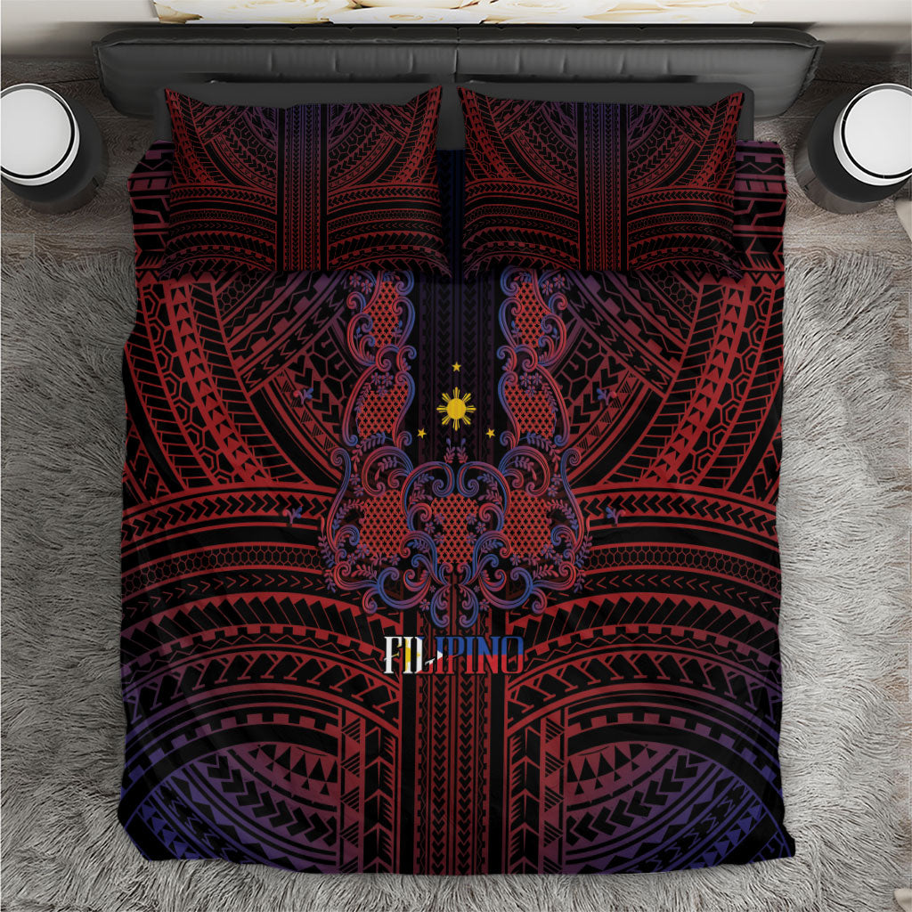 Filipino Barong Tagalog Inspired Bedding Set Mabuhay Philippines Festival Polynesian Pattern