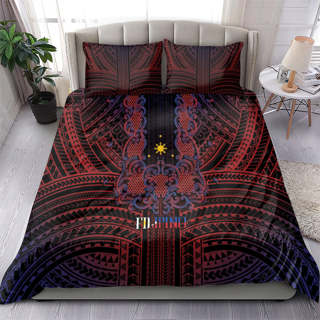 Filipino Barong Tagalog Inspired Bedding Set Mabuhay Philippines Festival Polynesian Pattern