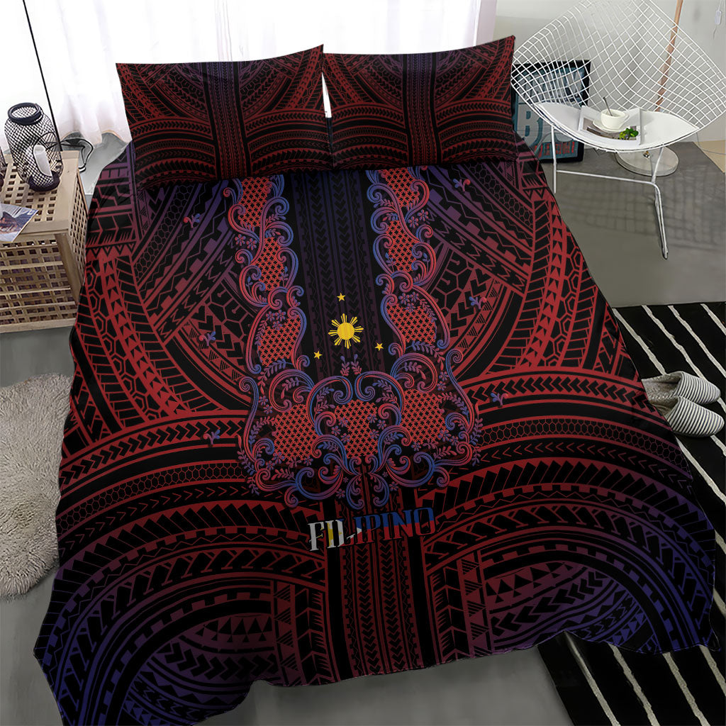 Filipino Barong Tagalog Inspired Bedding Set Mabuhay Philippines Festival Polynesian Pattern