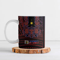 Filipino Barong Tagalog Inspired Personalised Ceramic Mug Mabuhay Philippines Festival Polynesian Pattern