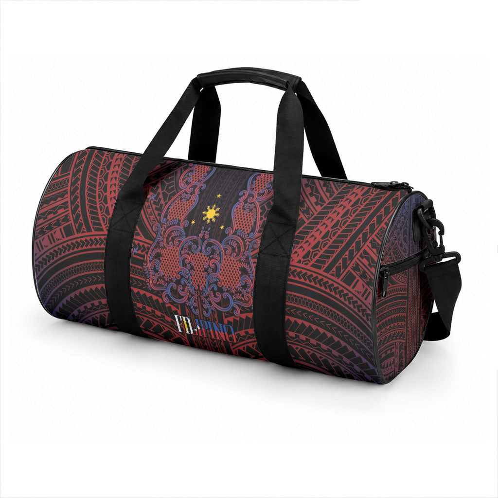 Filipino Barong Tagalog Inspired Duffle Bag Mabuhay Philippines Festival Polynesian Pattern