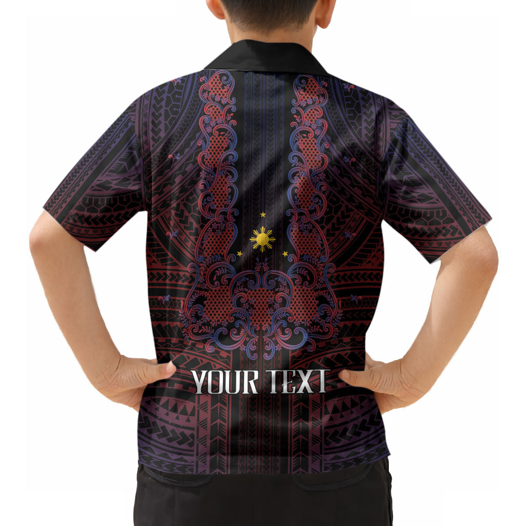Filipino Barong Tagalog Inspired Personalised Hawaiian Shirt Mabuhay Philippines Festival Polynesian Pattern