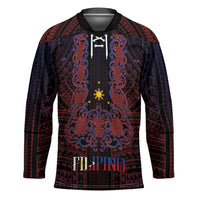 Filipino Barong Tagalog Inspired Personalised Hockey Jersey Mabuhay Philippines Festival Polynesian Pattern
