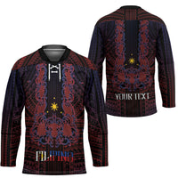 Filipino Barong Tagalog Inspired Personalised Hockey Jersey Mabuhay Philippines Festival Polynesian Pattern