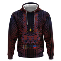 Filipino Barong Tagalog Inspired Personalised Hoodie Mabuhay Philippines Festival Polynesian Pattern