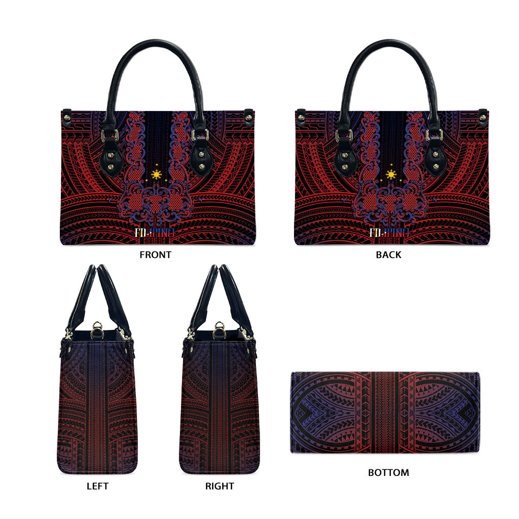 Filipino Barong Tagalog Inspired Leather Bag Mabuhay Philippines Festival Polynesian Pattern
