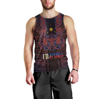 Filipino Barong Tagalog Inspired Personalised Men Tank Top Mabuhay Philippines Festival Polynesian Pattern