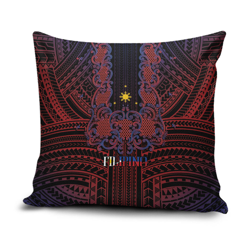 Filipino Barong Tagalog Inspired Pillow Cover Mabuhay Philippines Festival Polynesian Pattern