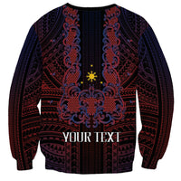 Filipino Barong Tagalog Inspired Personalised Sweatshirt Mabuhay Philippines Festival Polynesian Pattern