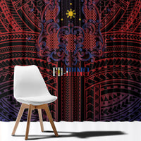 Filipino Barong Tagalog Inspired Window Curtain Mabuhay Philippines Festival Polynesian Pattern