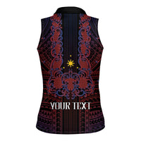 Filipino Barong Tagalog Inspired Personalised Women Sleeveless Polo Shirt Mabuhay Philippines Festival Polynesian Pattern