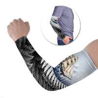 Personalised New Zealand Pakeha Arm Sleeves Kiwi Silver Fern and Sailing Ship Compass