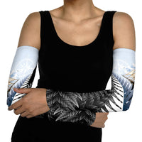Personalised New Zealand Pakeha Arm Sleeves Kiwi Silver Fern and Sailing Ship Compass