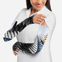 Personalised New Zealand Pakeha Arm Sleeves Kiwi Silver Fern and Sailing Ship Compass