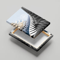 Personalised New Zealand Pakeha Canvas Wall Art Kiwi Silver Fern and Sailing Ship Compass