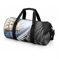Personalised New Zealand Pakeha Duffle Bag Kiwi Silver Fern and Sailing Ship Compass