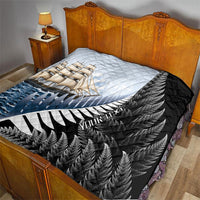 Personalised New Zealand Pakeha Quilt Kiwi Silver Fern and Sailing Ship Compass