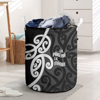 Lil Pakeha Lil Maori New Zealand Laundry Basket Kiwi Proud Mangopare Pattern